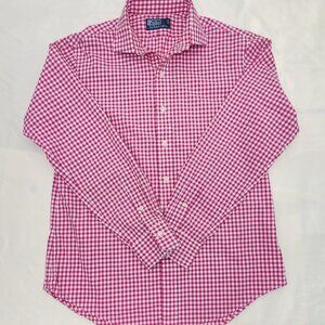 Polo Ralph Lauren Men’s Medium Shirt Pink White Gingham Check Button Down